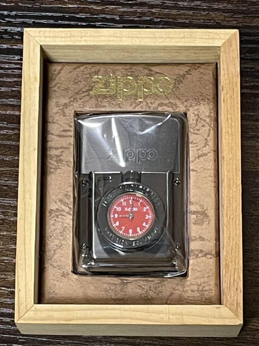 zippo タイムライト 文字盤 濃紺 ガンメタリック 1995年製